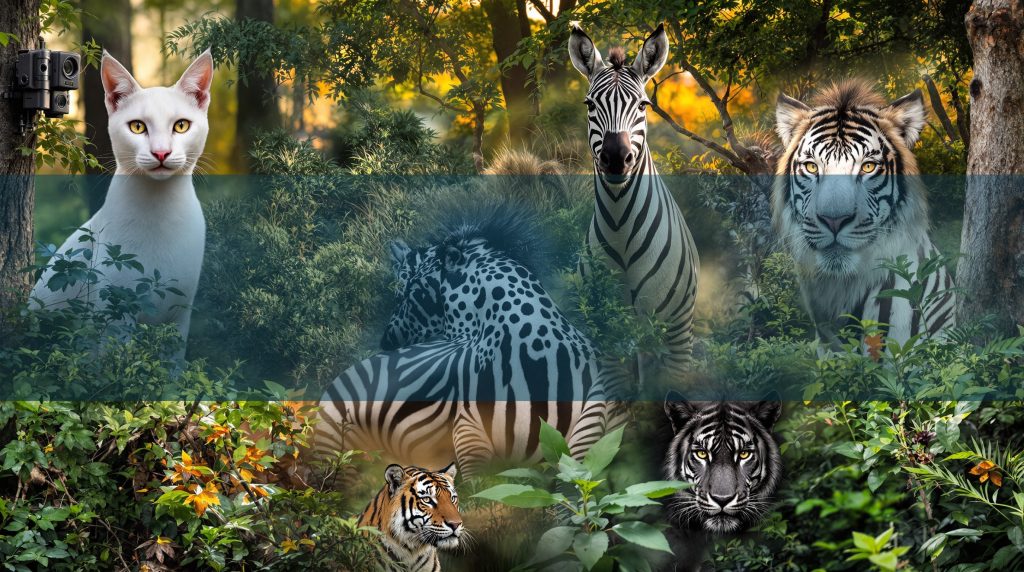 Sällsynta djur 2024: Vit lodjur och prickig zebra chockar